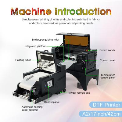 China 2 Dual Head Dtf Printer T-Shirt Printing Made Easy Met A2 XP600 Witte Ink Circulatie Te koop