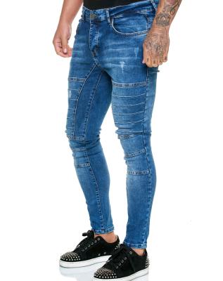 China Breathable Breathable Accept Low MOQ Fashion Jeans Pants Mens Biker Jeans Skinny Fit Custom Jeans Mens for sale