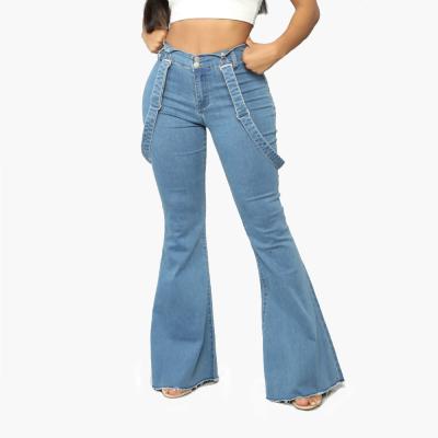 China Plus Size Plus Size High Waist Slim Fit Womens Jeans Bell Bottom Plus Size Pants With Belt for sale