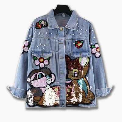 China QUICK DRY new trends QUICK DRY embroidery printing patchwork woman clothes plus size denim jackets for sale