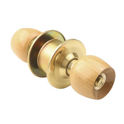 China Use For Bed Room And Bathroom Round Knob Wooden Door Lock With Brass Bedroom Main Door Lock for sale