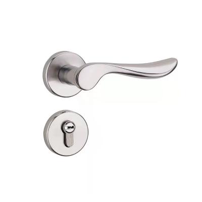 China Modern luxury silent handle and lock for interior doors aluminum alloy high end door handle and lock for sale