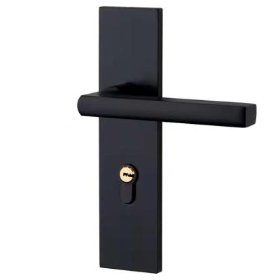 China Strong aluminum alloy aluminum alloy panel door hardware locks and handle black interior door handles lock for sale