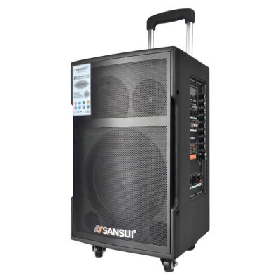 China Portable speaker making! Portable Sansui SG3-08 40w Wireless Speaker Cart with Battery and Microphone for sale