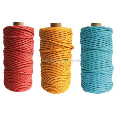 China Home Decor 100m Per Roll Macrame Tie 5MM Twine Single Strand Cotton Rope Macrame Thread for sale