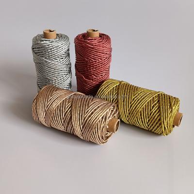 China 2021 New Arrival Nice Home Decor Color 3mm Macrame Code 1 Strand Macrame Rope Metallic Macrame Tie Metallic for sale