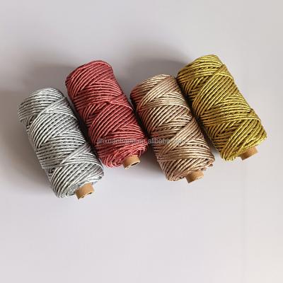 China Decor Home Embellishment Decorative Metallic Twine Tie 3mm Gold Silver Bronze Macrame Metallic 3mm Twine for sale