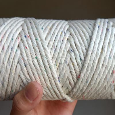 China Home Decor Good Quality RAINBOW DUST Single Cotton Rope SPOT Color Hilo Macrame Cotton Rope 5MM for sale