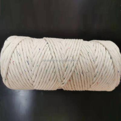 China New Home Colorful Spot Decor Decoration Polyester Uneven Natural Cotton Macrame Rope Tie 3mm Single Twist for sale