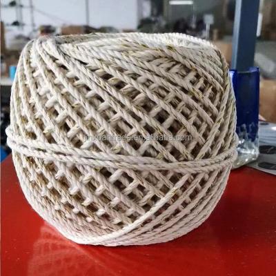 China Home Decor 2MM/3MM/4MM Metallic Twist With 3strands Cotton Macrame Cotton Rope Ball For Macrame Craft for sale