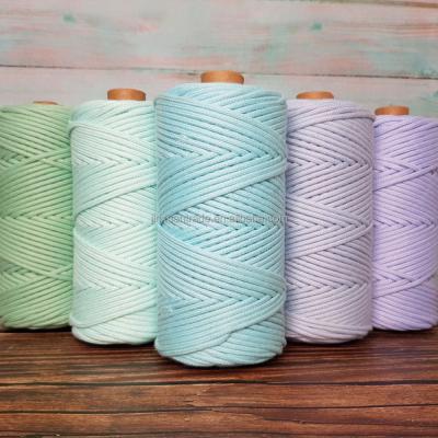 China 59Colors Macrame Sustainable Cotton 30%Cotton 70%Poly 3MM Rope Braided Macrame Rope Supplier for sale