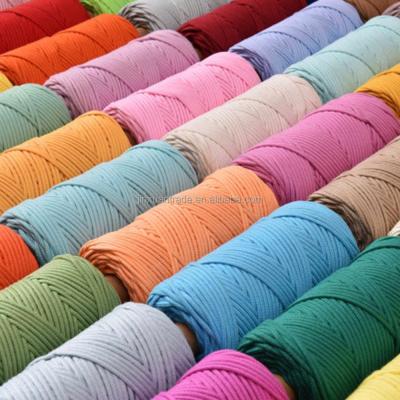 China 59Colors 5mm Sustainable Braid Macrame Tie Up Cotton Polyester Soft Braided Rope For Black Handbag for sale