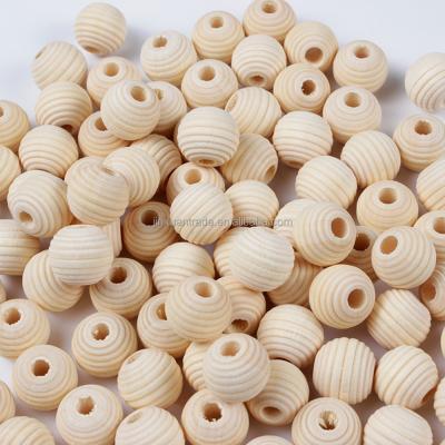 China Wholesale Minimalist Unfinished Wooden Beads Spirals Log Bead Beehive WOODEN BEADS for sale