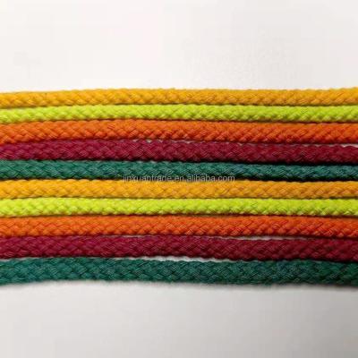 China 22 ColorsSoft Sustainable Top Quality 5mm Macrame 100%cotton Braid Rope For Luxury Brand Custom for sale