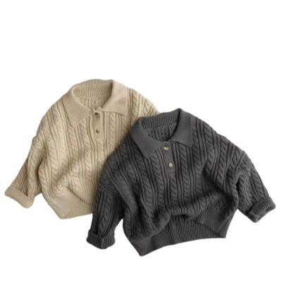 China Korean loose pure color twist knitted pullover child sweater coat sweater for kids for sale