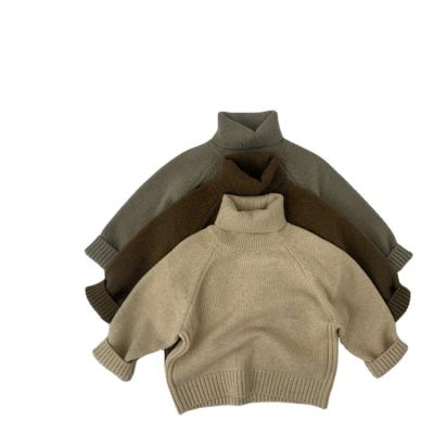 China Solid Color Thick-needle Pullover High-Neck Bottoming Sweater Children Thickening Pullover Sweater for sale