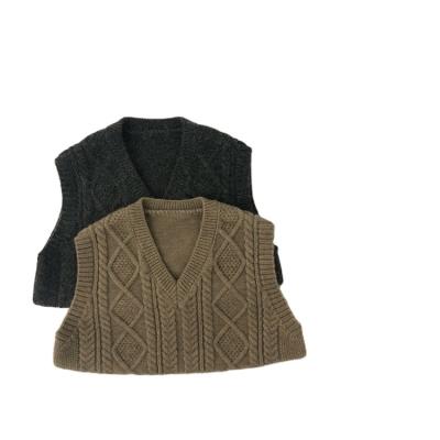 China 10pcs MOQ V-Neck Knitted Outer Vest Children's Clothing New Children's Clothing Vest Cashmere Sweater for sale