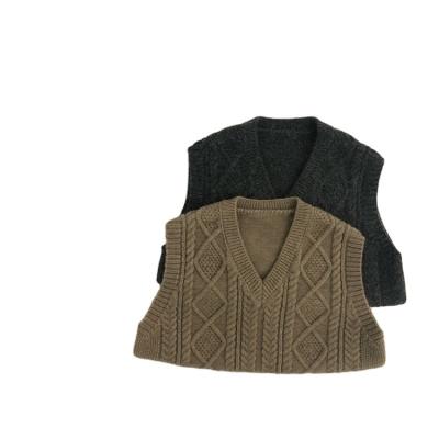 China New Years Korean Children's Sweater Cashmere Sweater Vest Wear Style 3~8 V-Neck Knitted Outer Vest Kids Children With Discount for sale