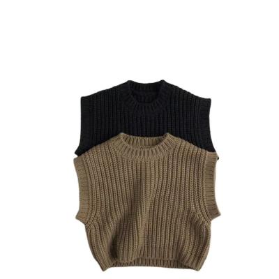 China New Sweater Style Customized Vests For Kids Girls Clothes Sweater Short Sleeve Patterns Children's Knitting Vest for sale