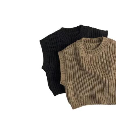 China Sweater Shapes Breathable Vests For Kids Girls Clothes Sweater Short Sleeve Activity Patterns Suitable Children's Knitting Vest for sale