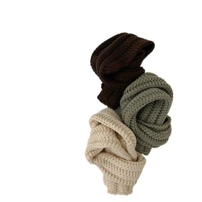 China Autumn And Winter Baby Warm Korean Style Soft Korean Children's Knitted Scarf 2022 New CIA Solid Color for sale