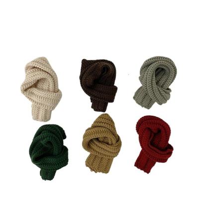 China New children's knitted scarf Japanese and Korean soft high quality warm Korean style baby windproof autumn and winter solid color CSI with insurance for sale