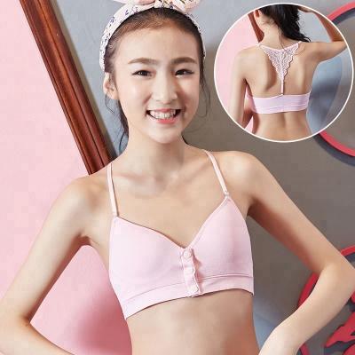 China Front Closure Lace Back Antibacterial Bra for Teen Girl School Girl Bra Age 12-16 for sale