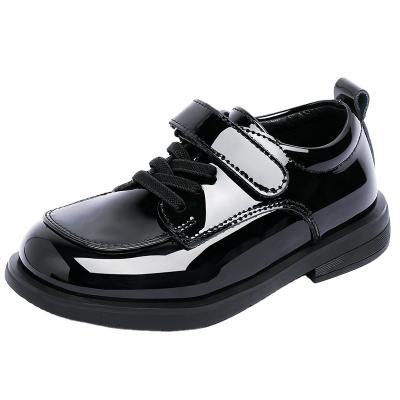 China New Hot Girls EVERGREEN Girls Black Leather Dress Shoes for Kids Wedding Patent Leather Children School Oxford Shoes Flat Fashion for sale