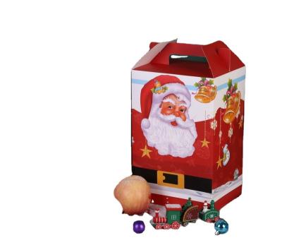 China Recycled Materials Pink Gift Box Apple And Candy Packaging Creative Ready To Ship Custom Personality Merry Christmas Kraft Paper Shopping Package for sale