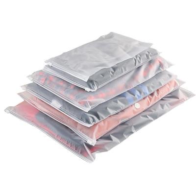 China Recyclable Ready To Ship Matte Transparent Pe Zipper Poly Custom Lock Zipper Frosted Plastic Packaging Bag For Clothes for sale