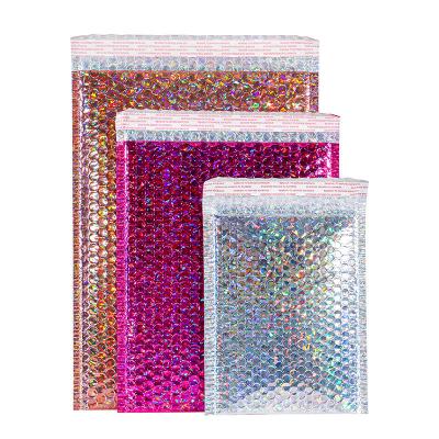 China China Factory Recyclable In Various Size Laser Stock Custom Holographic Bubble Mailer Printing Express Bubble Mailer Bag for sale