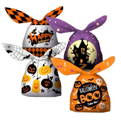 China 50pcs 2022 Recyclable Candy Snack Bag Rabbit Ears Halloween Cookie Bag Gift Food PE Baking Rack New Up Pouch TX Heat Seal for sale