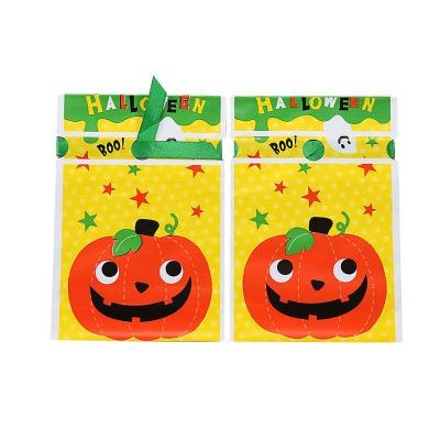 China 50pcs Recyclable Gift Bags Tote Bags Year Halloween Candy Bags Santa Claus Pumpkin Lantern Plastic With New Happy Food PE Stand Up Pouch for sale