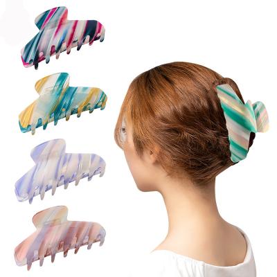 China Factory Direct Sales Fixed Acetate Hair Claw Hair Clips Luxury Hair Clips For Women Gorgeous Colorful Big Claw Clip Wholesale for sale