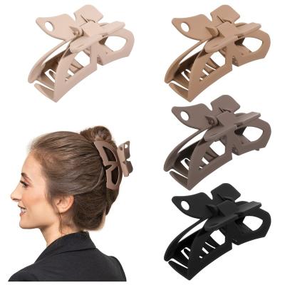 China New Matte Grab Hair Claw Hollow Butterfly Hair Clip Fashion Single Hair Clips Fixed Hair Clips For Women for sale