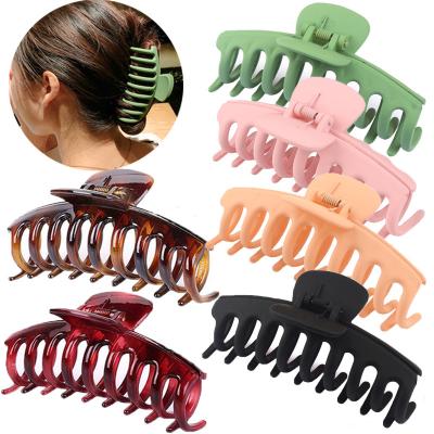 China Wholesale Cheap Fixed Hair Claw Hair Manufacturers Clips Large Claw 11cm Plastic Transparent Women Hair Claw Clips For Thick Hair for sale