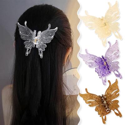 China Factory direct sale butterfly hair clip hair claw fashion fixed acrylic hair accessories large wholesale for sale