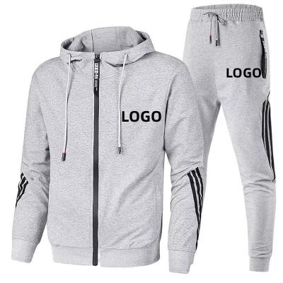 China Hot Sale Anti-Shrink Zipper Sweatsuit Custom Soccer Football Sports Hoodie Set Tech Fleece Tracksuit For Men for sale