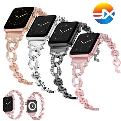 China Luxury Brand Jewelry Buckle Bracelet Diamond Chain Strap 40mm 44mm 42mm 38mm Watch Band For iWatch Se Series 6 5 4 3 for sale