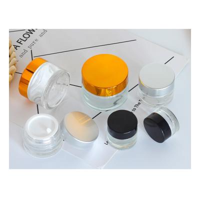 China Factory direct sales 5g 10g 20g face cream jar glass eye cosmetic cream jar glass jar with screw lid for sale