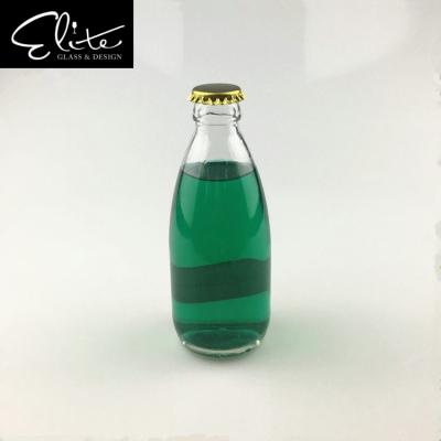 China 200ml Beverage Soda Orange Juice Beverage Bottles Glass Drinking Bottle With Crown Lid for sale