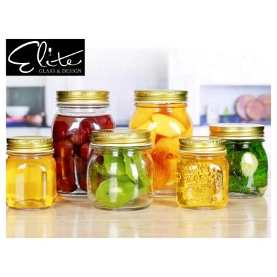 China Food Factory Supply 150ml 300ml 500ml 1000ML Candy Jars With Screw Cap Honey Clear Glass Jars for sale