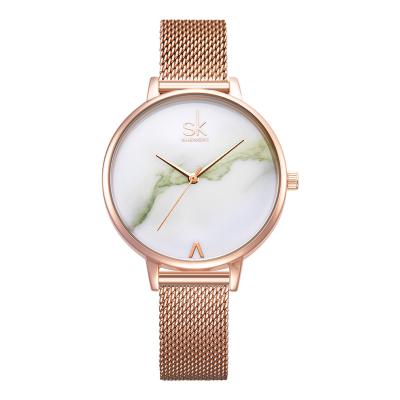 中国 SK Women's Rose Gold Contracted Fashion Analog-Quartz Watch with Alloy Mesh Strap 販売のため