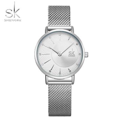 China Factory Direct Shengke 0093 Unique Customized Multiple Color Selection Milanese Mesh Sunray Dial Lady Quartz Watch for sale