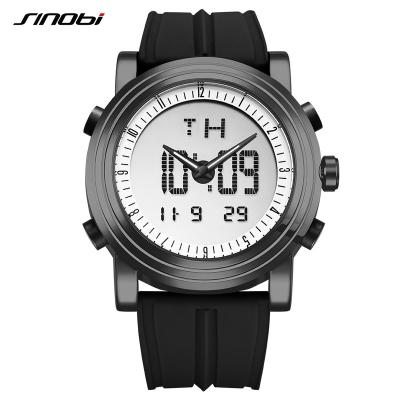 Cina Black/Orange Silicone Strap Watch Week Display Complete Calendar Digital Quartz Watch Luminous Sports Watch S9368G in vendita