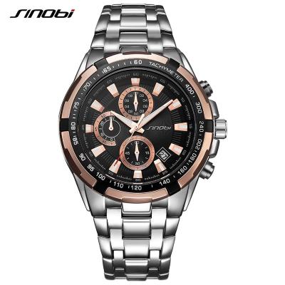 Cina Sinobi Brand Fashion Mens Watch S9720G Top Luxury Wristwatch Casual Sports Male STAINLESS STEEL WATCH Men in vendita