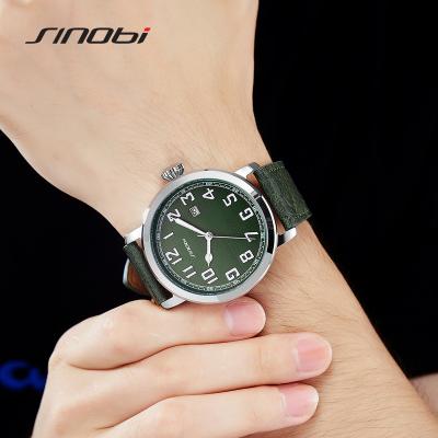 Cina Black/Green/White Leather Watch Auto Date Men Watch PC 32 Japan Quartz Movement Male Alloy Watch S9813G in vendita