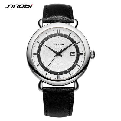 Cina Charm Quartz Watch Black Leather Men Wrist Watch Japan Movement Hot Business Watch S9844G in vendita