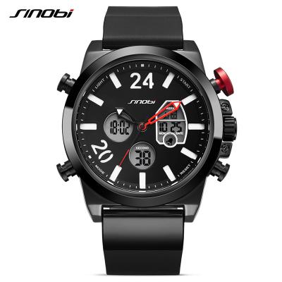 China SINOBI Digital Analog Sports Watches Chronograph Mens Wrist Watch Fashion Casual Dual Movement Military Waterproof Male Watch for sale