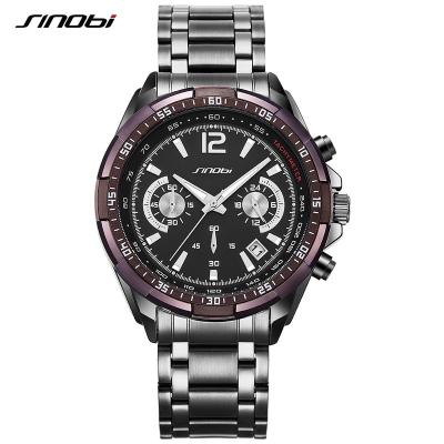 China SINOBI Men Watches Top Brand Waterproof Luxury Quartz Watches Men's Stainless Steel Military Sport Wristwatch Relogio Masculino for sale